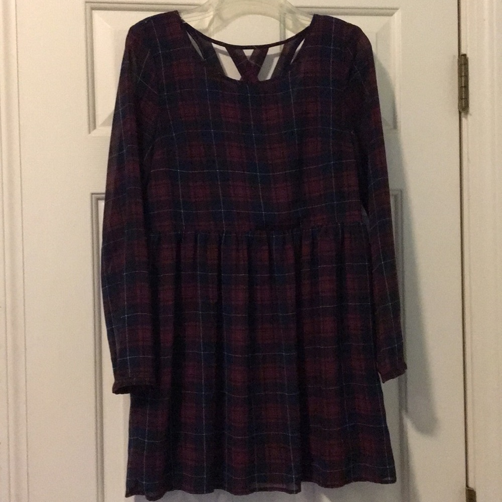 H&M dark gingham dress